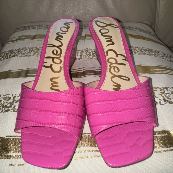 Sam Edelman pink snake skin mule size 6.5 - Picture 2 of 4